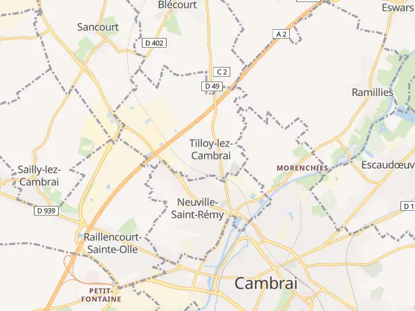 Plan de Tilloy-lez-Cambrai
