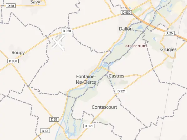 Plan de Fontaine-lès-Clercs