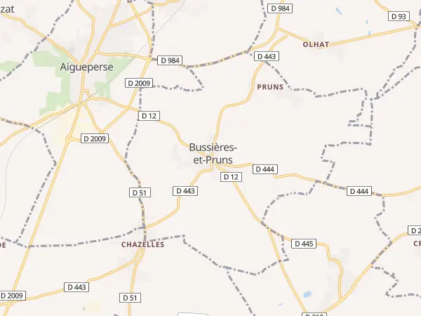 Plan de Bussières-et-Pruns