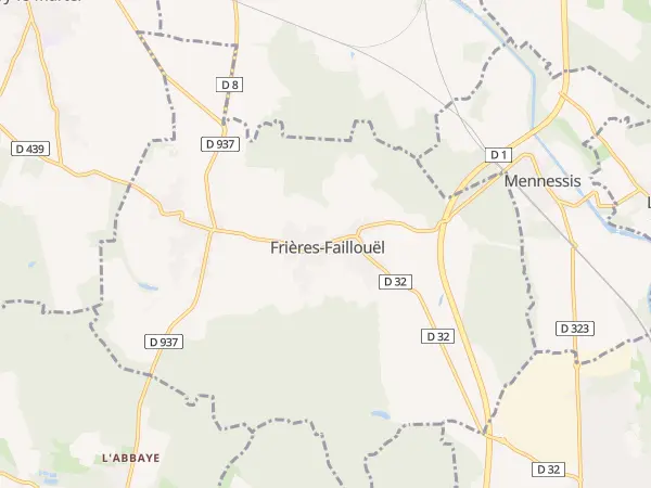 Plan de Frières-Faillouël