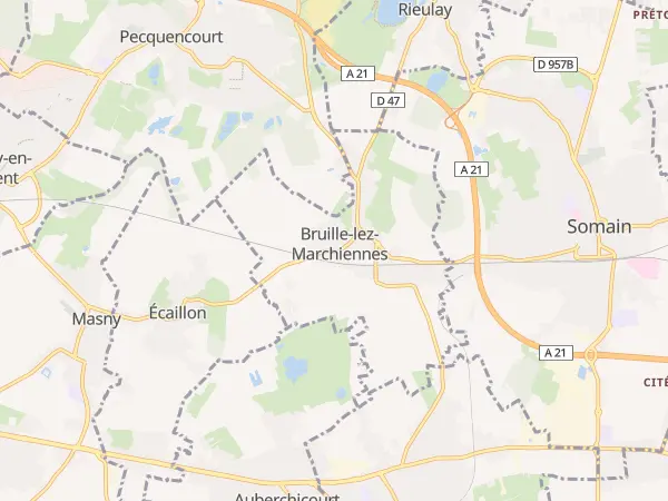 Plan de Bruille-lez-Marchiennes