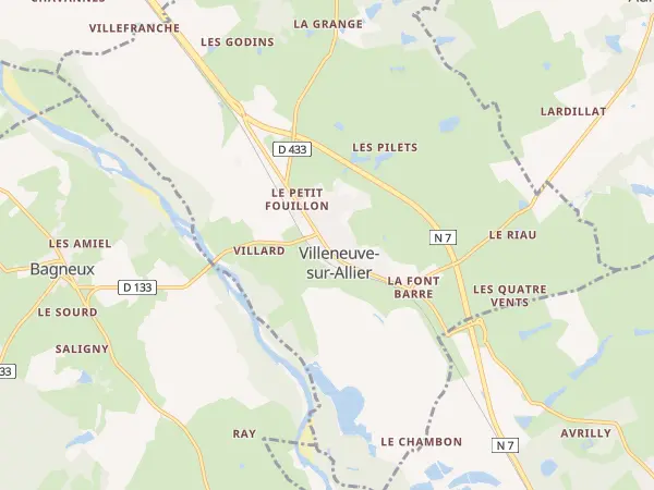 Plan de Villeneuve-sur-Allier
