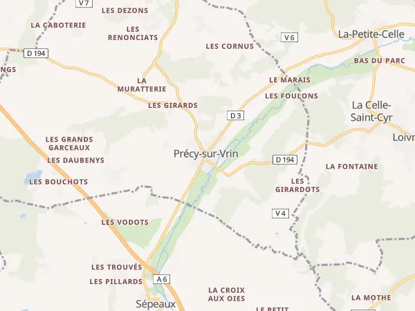 Plan de Précy-sur-Vrin