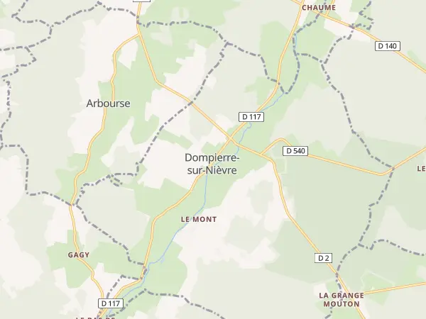 Plan de Dompierre-sur-Nièvre