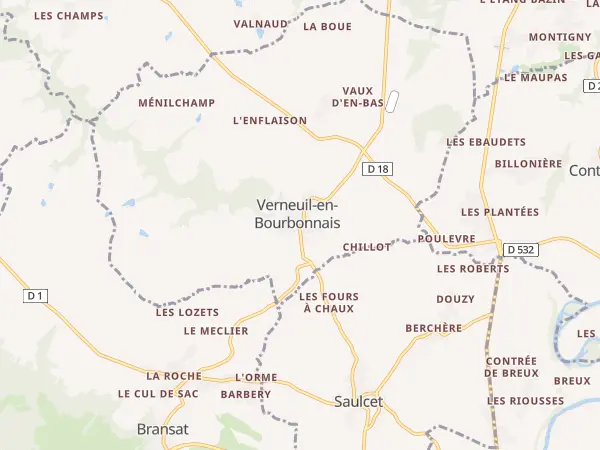 Plan de Verneuil-en-Bourbonnais
