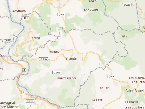 Plan de Yronde-et-Buron