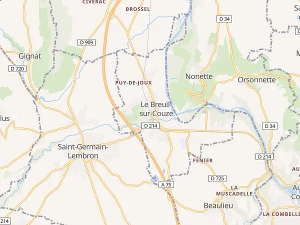 Plan du Breuil-sur-Couze