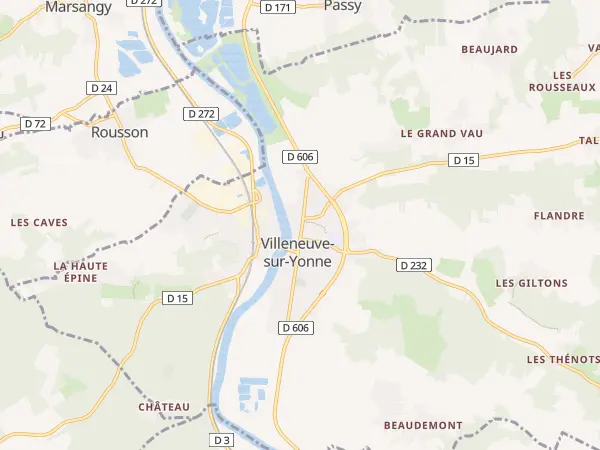 Plan de Villeneuve-sur-Yonne