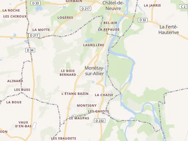 Plan de Monétay-sur-Allier