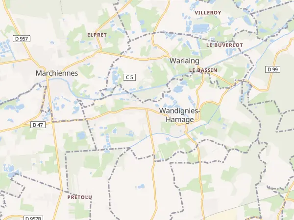 Plan de Wandignies-Hamage
