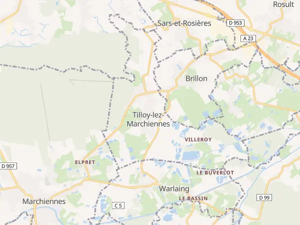 Plan de Tilloy-lez-Marchiennes