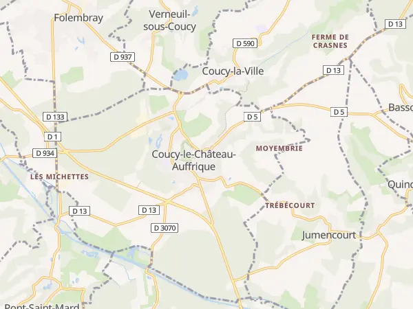 Plan de Coucy-le-Château-Auffrique
