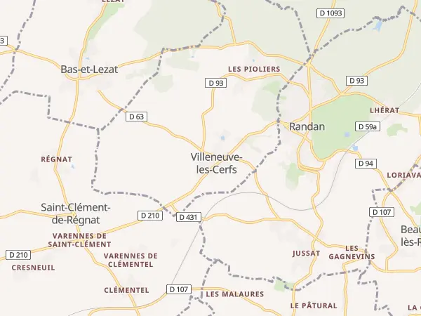 Plan de Villeneuve-les-Cerfs