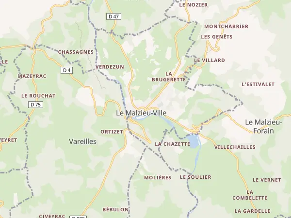 Plan du Malzieu-Forain