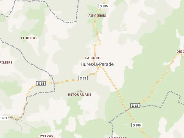 Plan de Hures-la-Parade