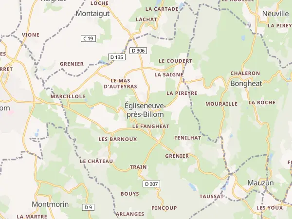 Plan de Égliseneuve-près-Billom