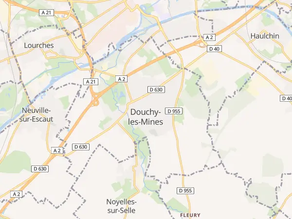 Plan de Douchy-les-Mines