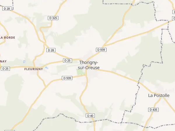Plan de Thorigny-sur-Oreuse