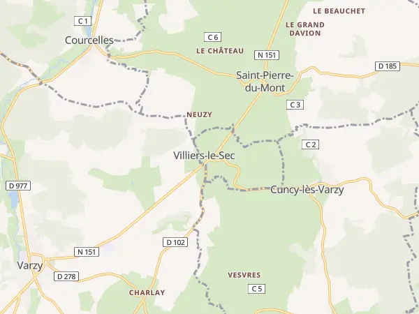 Plan de Villiers-le-Sec
