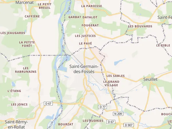 Plan de Saint-Germain-des-Fossés
