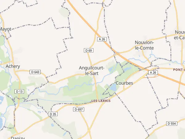 Plan de Anguilcourt-le-Sart