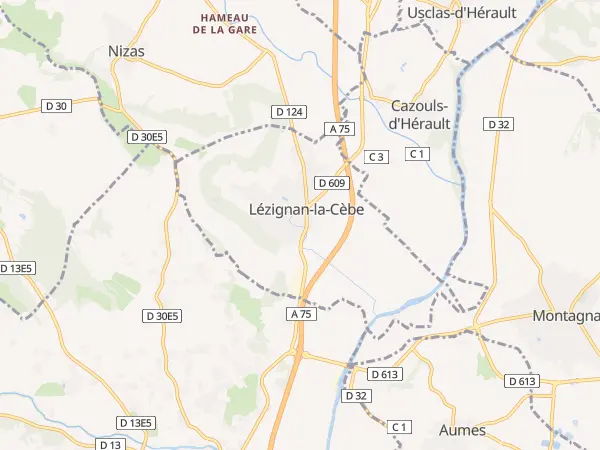 Plan de Lézignan-la-Cèbe