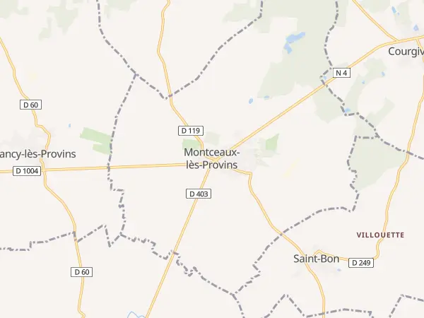 Plan de Montceaux-lès-Provins