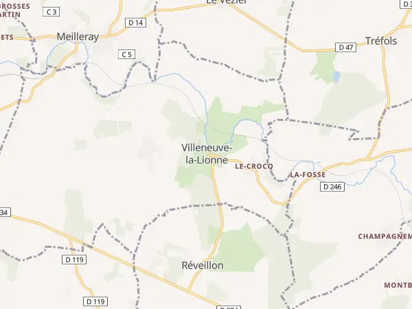 Plan de Villeneuve-la-Lionne
