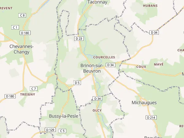 Plan de Brinon-sur-Beuvron