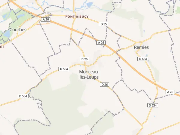 Plan de Monceau-lès-Leups