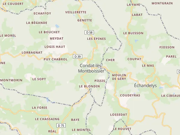 Plan de Condat-lès-Montboissier