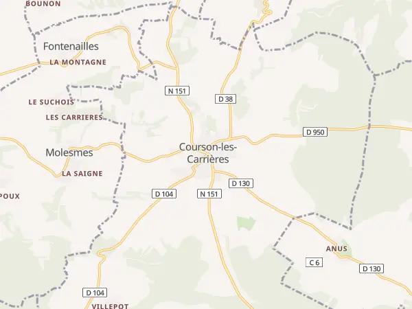 Plan de Courson-les-Carrières
