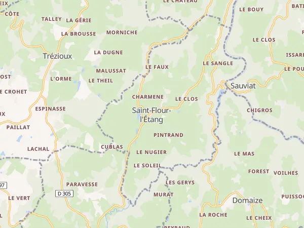 Plan de Saint-Flour-l’Étang