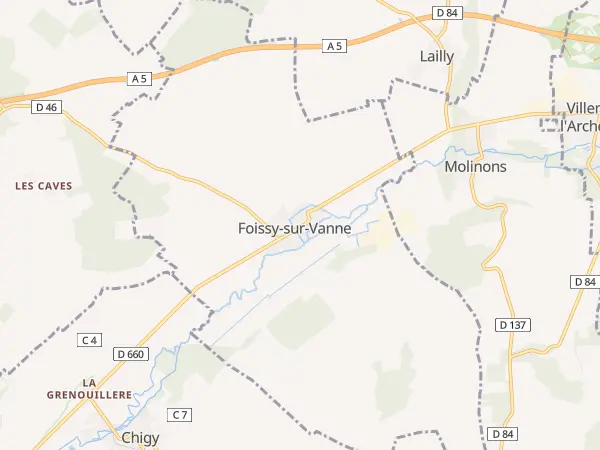 Plan de Foissy-sur-Vanne