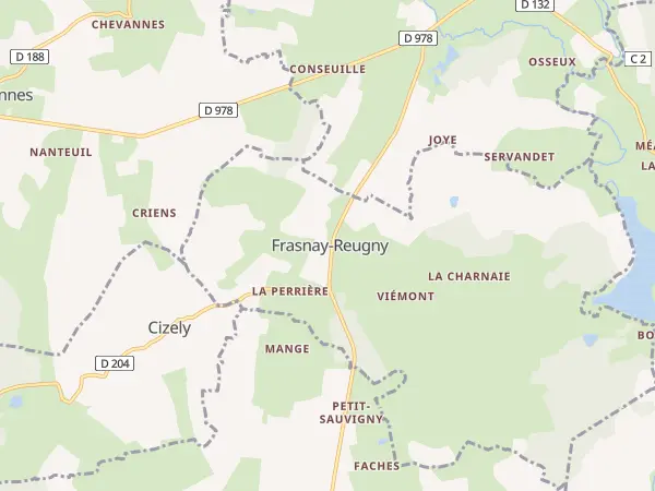 Plan de Frasnay-Reugny