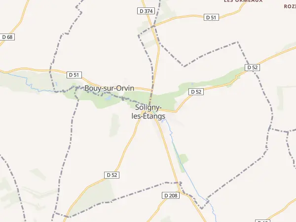 Plan de Soligny-les-Étangs