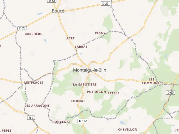 Plan de Montaigu-le-Blin