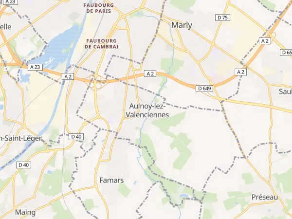 Plan de Aulnoy-lez-Valenciennes