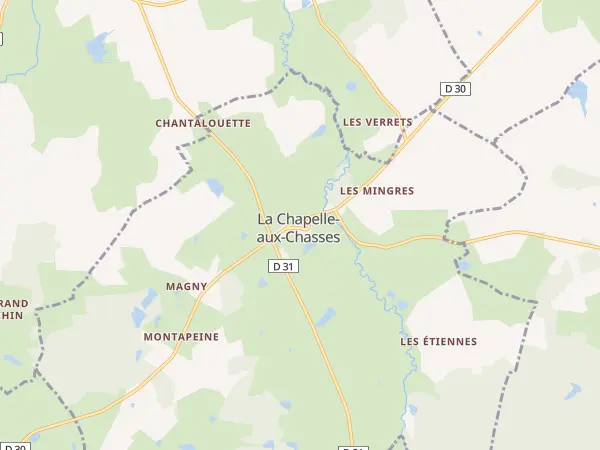Plan de La Chapelle-aux-Chasses