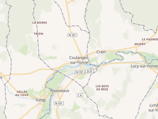 Plan de Coulanges-sur-Yonne