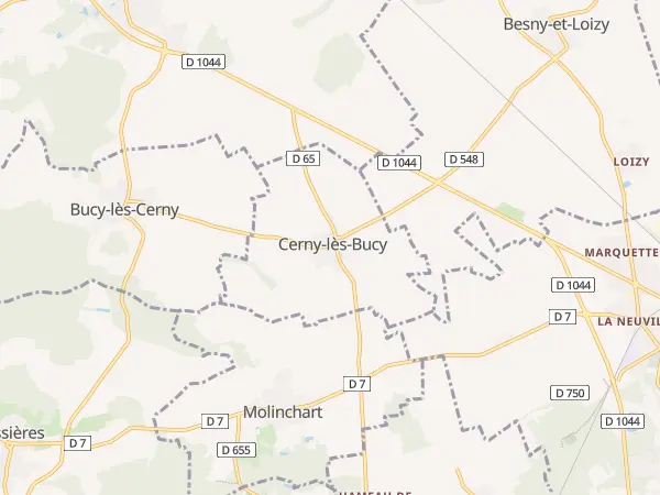 Plan de Cerny-lès-Bucy