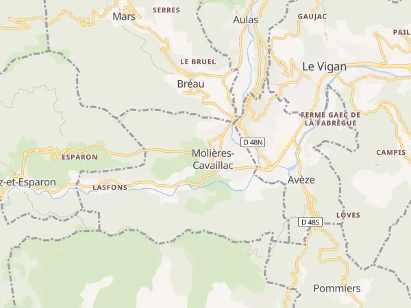 Plan de Molières-Cavaillac