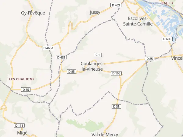 Plan de Coulanges-la-Vineuse