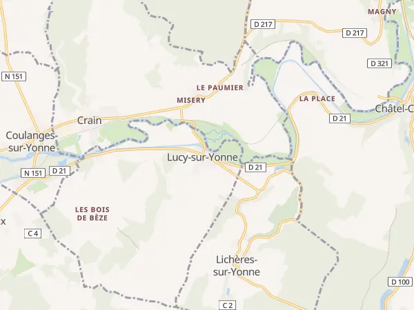 Plan de Lucy-sur-Yonne