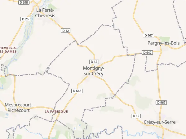 Plan de Montigny-sur-Crécy