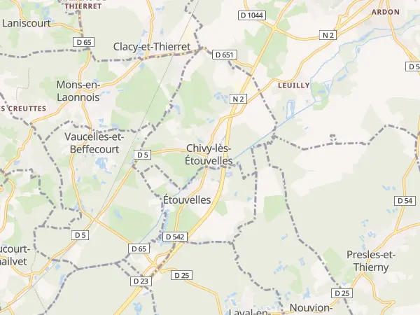 Plan de Chivy-lès-Étouvelles