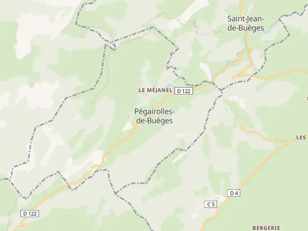 Plan de Pégairolles-de-Buèges