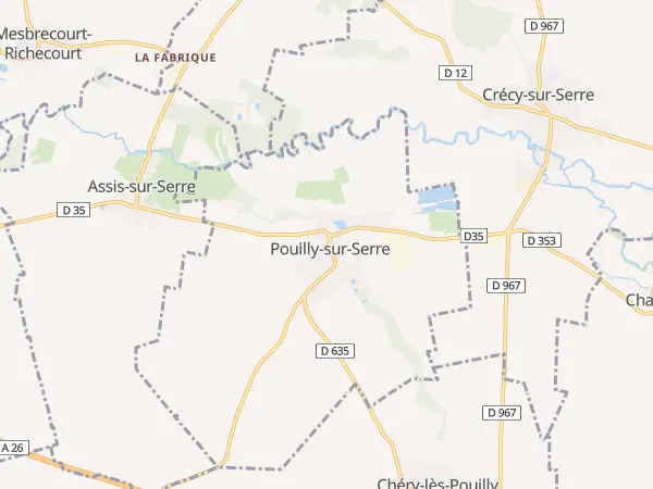 Plan de Pouilly-sur-Serre