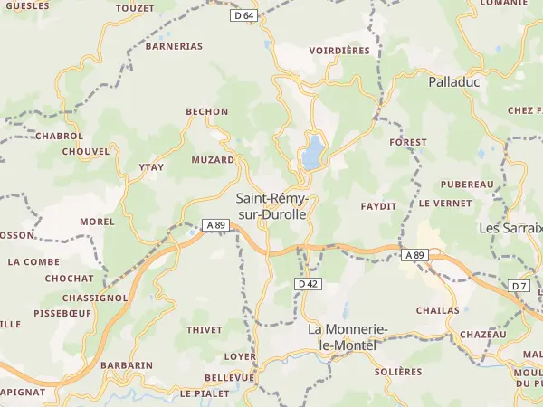 Plan de Saint-Rémy-sur-Durolle