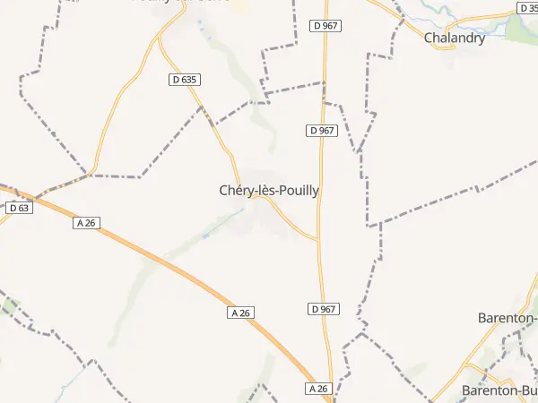 Plan de Chéry-lès-Pouilly